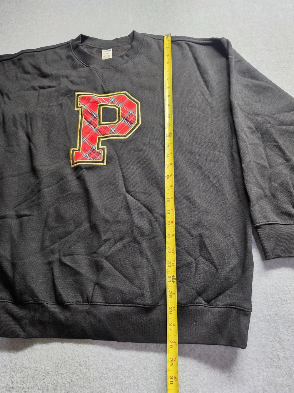Victoria's Secret PINK Black Campus Fleece Oversized Crewneck Sweatshirt Size L - Picture 6 of 7
